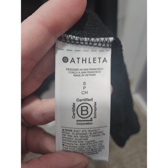 Athleta Pranayama Wrap Black Longline Open Front Cardigan Womens Small - Picture 4 of 9